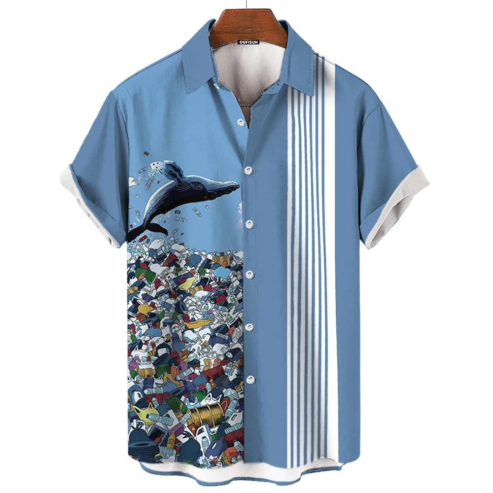 Summer Shirt 3d Marine Animal Pattern Tops Men's Shirt Fashion New Shirt Men Loose Oversized Shirt 5xl Casual T-Shirt