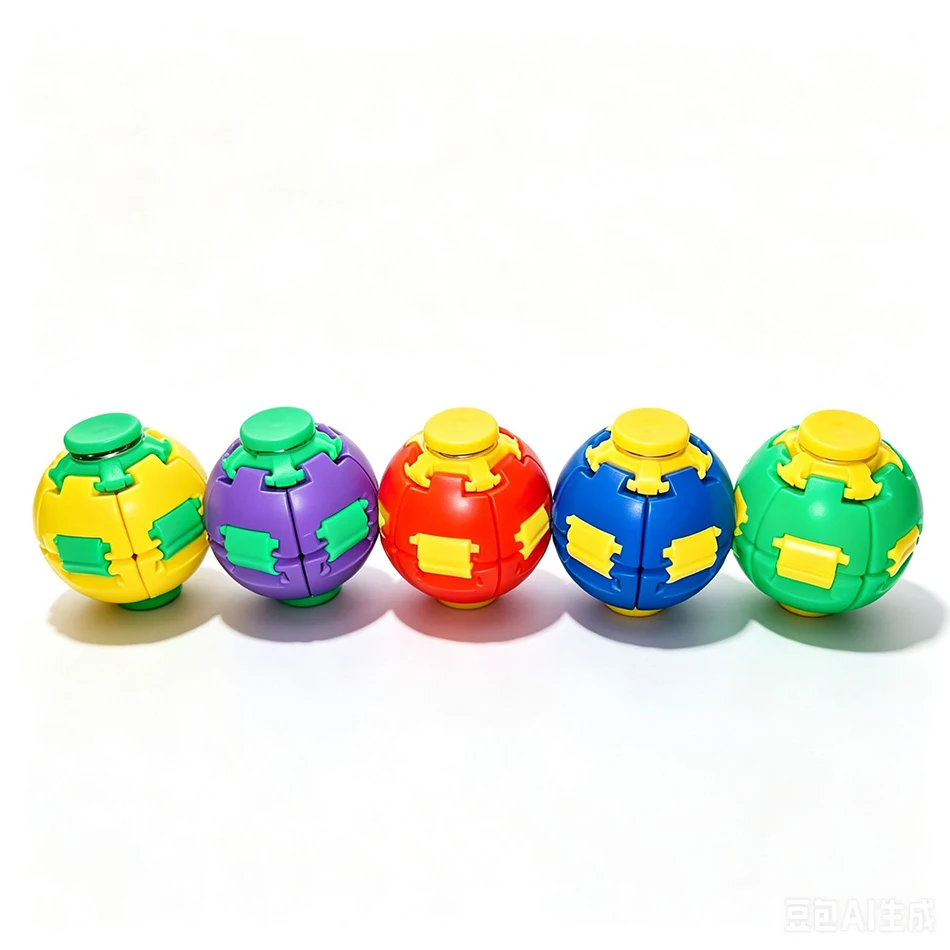 Fidget Ball Spinner Toy Press Transform Fidget Spinner Ball Stress Relief Decompression Rotating Desk Toy For Adults