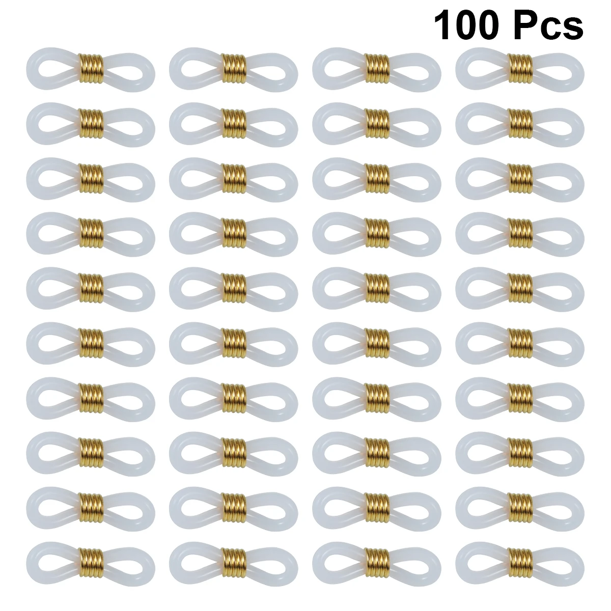 

100Pcs Adjustable Eyeglasses Chain Retainer Ring Soft Joint for DIY Eyewear Accessories Silver Non Eyeglass Chain