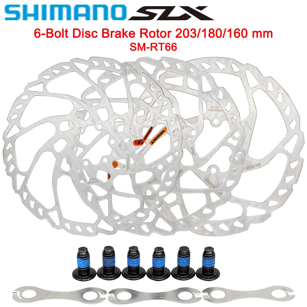 

Тормозные роторы SHIMANO SLX M670 для горного велосипеда RT66, противоослабляющие, 160/180/203 мм, 6 болтов, дисковый тормозной ротор, оригинальные детали велосипеда