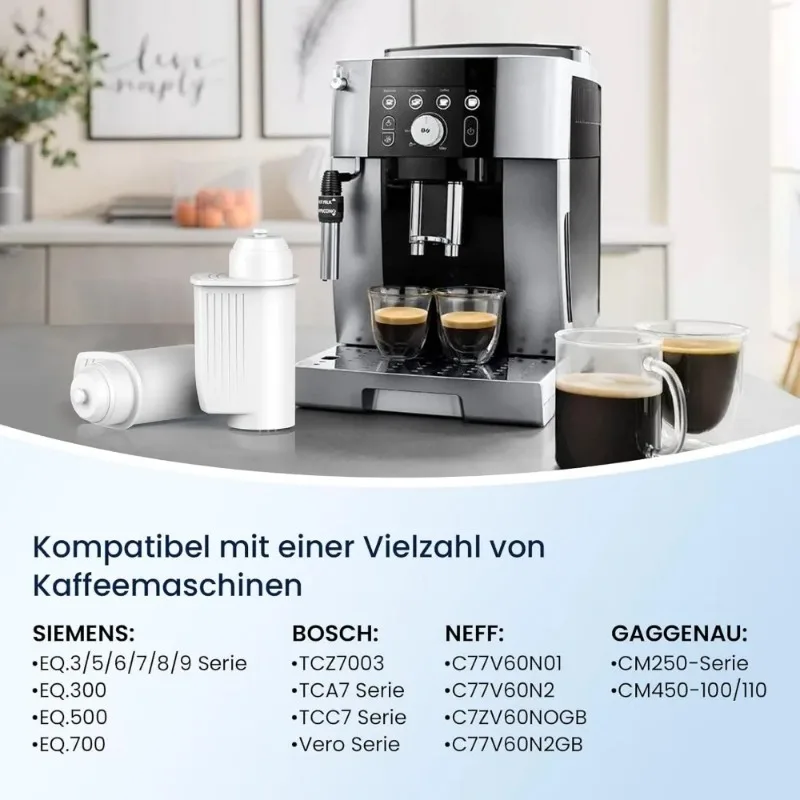 6 Pcs Water Filter for Siemens EQ Series Fully Automatic Coffee Machine EQ6 EQ9 EQ700 Replacement for Brita Intenza Water Filter