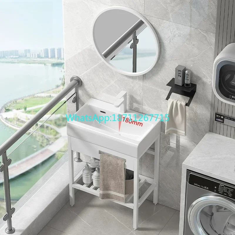 

White support toilet basin, no-drill deepening ceramic washbasin, outdoor toilet sink