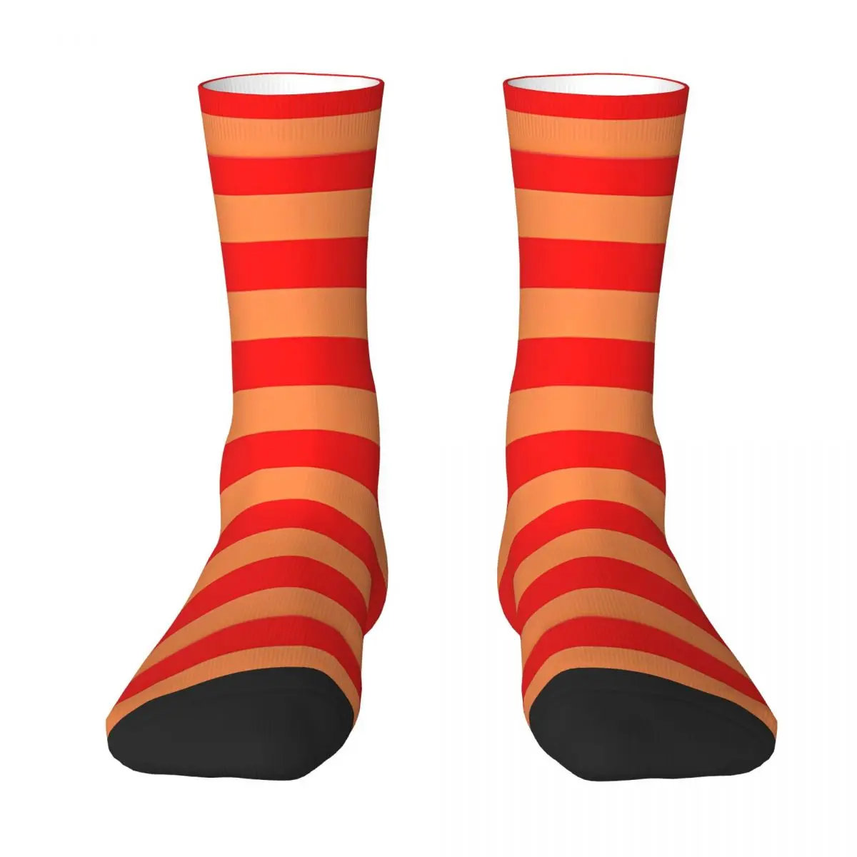 Red And Orange Striped Socks Modern Stockings Men\'s Quality Outdoor Sports Socks Winter Graphic Non Slip Socks