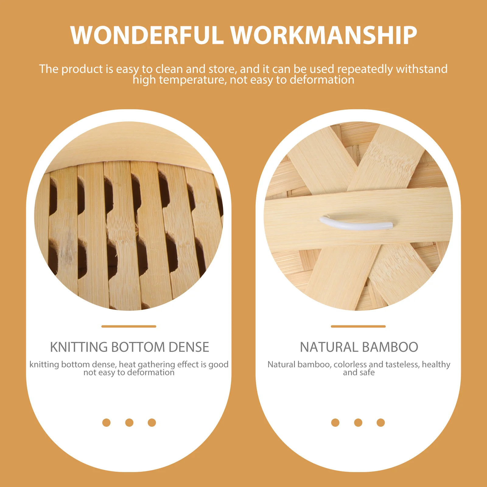 

1Set Bamboo Steamer with Cover Practical Reusable for Home Canteen Restaurant Breakfast Shop Nutrient Retention