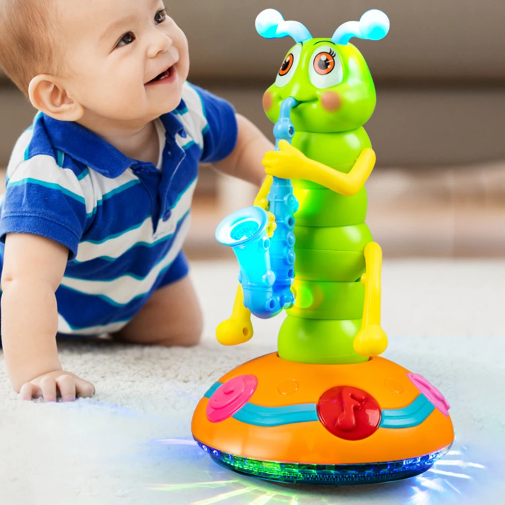 

Электрическая гусеница-саксофон, игрушки с музыкой и светом, автоматическое предотвращение препятствий, танцевальная игрушка, подарки на день рождения для мальчиков и девочек