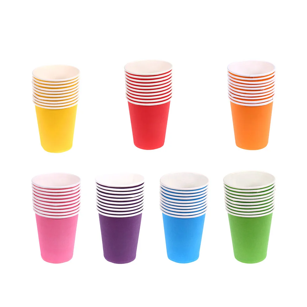 70 Pcs Party Supplies Thick Drinking Cup Paper Cups Disposable Color Papercups Child