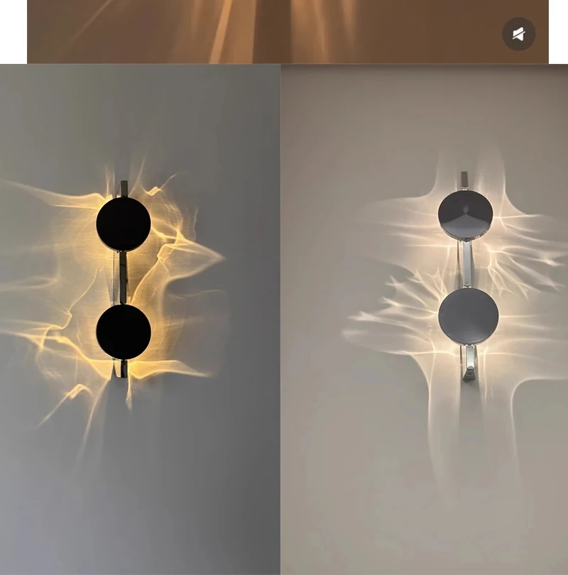 

Современный настенный светильник из гофрированной нержавеющей стали с LED-подсветкой, поворотный, для спальни, прикроватный, атмосферный