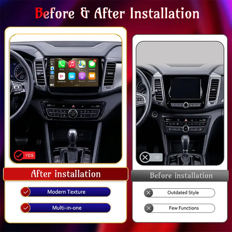For SsangYong Rexton Y450 Y400 Musso 2 2018 - 2021 Car Multimedia Player 9 inch Android Auto DSP Stereo Head Unit Touch Screen