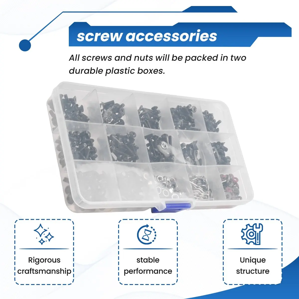 [N88R] 500Pcs Universal RC Kit Hardware Fasteners Set for 1/8 1/10 1/12 1/16 RC Cars