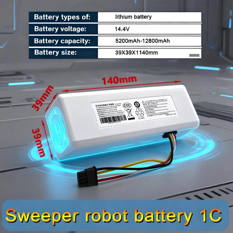 

Аккумулятор 12800 мАч для робота-пылесоса Xiaomi Mijia 1C STYTJ01ZHM, 14.4В, P1904-4S2P-MM