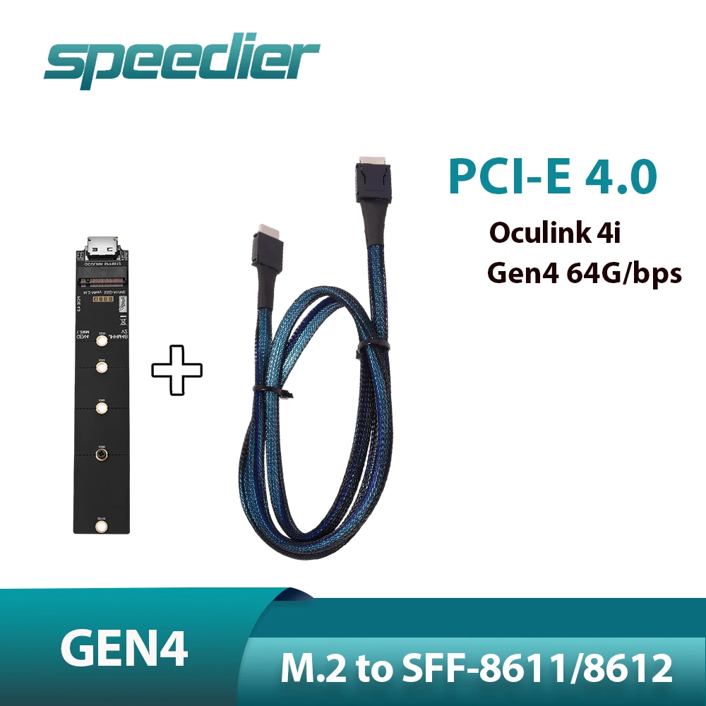 Pcie 4.0 Gen4 M.2 M Key To Oculink SFF-8611 M.2 NVME To Oculink External Cable M2 To SFF-8612 Adapter SSD Cable Desktop Laptop