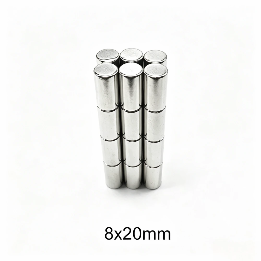 8X20 mm Super Powerful Magnetic Magnet 8mm X 20mm Thick Permanent Neodymium Magnet Strong 8X20mm Round Magnet 8*20 mm