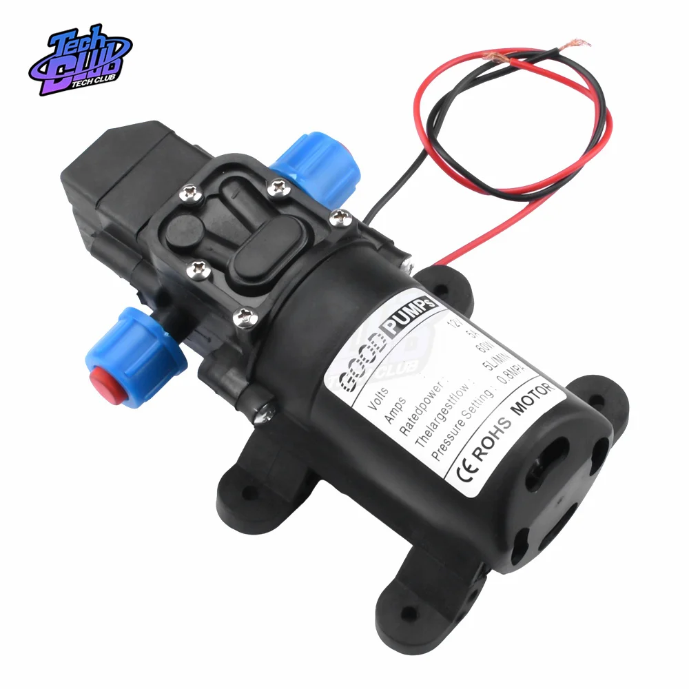 DC 12V 60W 120PSI 5L/MIN Agricultural Electric Water Pump Black Micro High Pressure Diaphragm Water Sprayer Car Home Supply