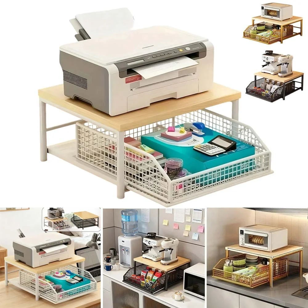 

Multi-Functional Rack Space-Saving Kitchen Countertop Shelf Drawer Under Sideboard Organizer for Tea Snacks Capsules Water Cup