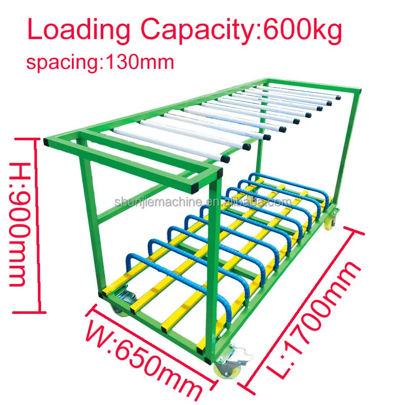 ขายส่งประตูและกรอบหน้าต่างรถเข็นขนส่งกระจกกลวงชั้นเก็บประตูชั้นวางขนส่งสําหรับคลังสินค้า
