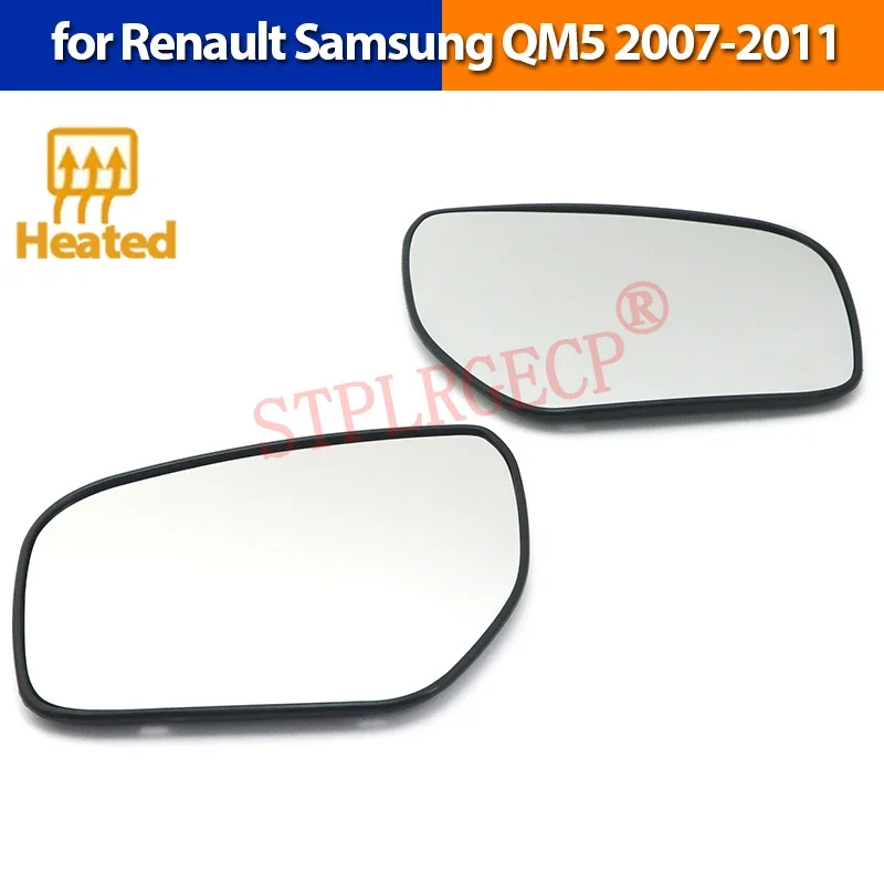 For Renault Samsung QM5 2007-2011 Left or Right Side Sliver Heated Wing Mirror Glass LH RH Rear View Mirror Plate Accessories
