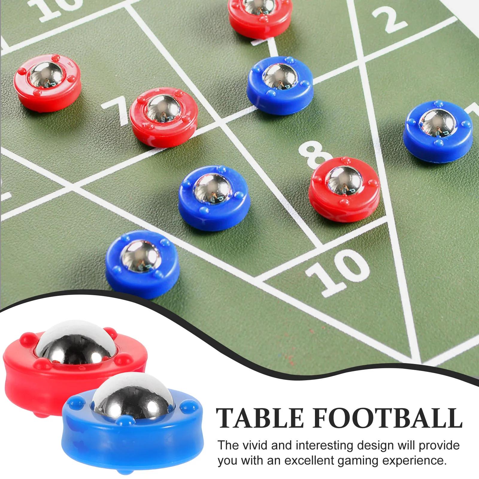 

8pcs Foosball Roll Beads Replacement Rolling Balls for Tabletop Soccer Game Premium Plastic Steel Mini Game Supplies