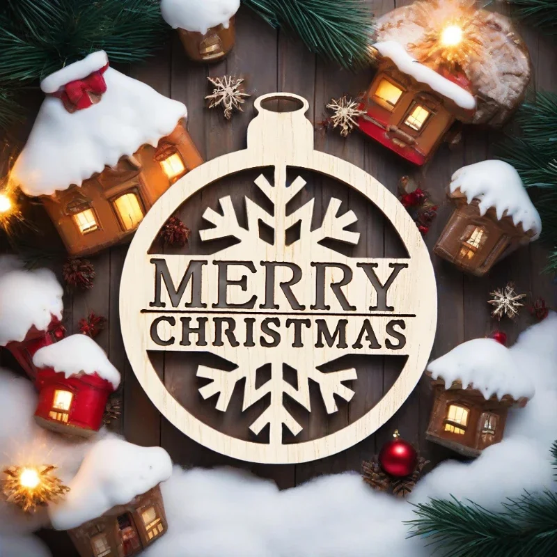 High-quality 40pcs Christmas Wooden DIY Handicrafts, Christmas Tree Cutouts Hanging Wall Decor for Festive Holiday Decorations