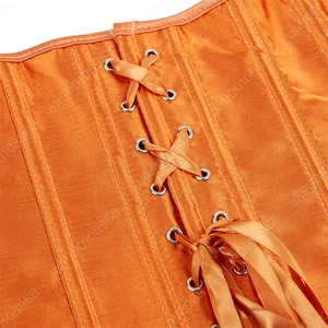 Bustier Top Steel für Frauen, Schnürkorsett, Plus Satin, Orange, XS-7XL 12 Hauptverkauf Orange Korsett - №3