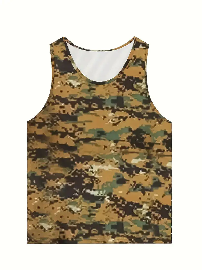 Summer New Camouflage Print 3D Tank Tops For Men Casual Hip Hop Streetwear Gym Fitness Vest Summer Outdoor Sport Sleeveless Top