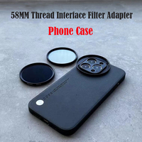 58MM Thread Interface Filter Ring Adapter Phone Case For Universal ZOMEI CPL VU Star Filter For Iphone 15 14 12 13 Pro Max Phone