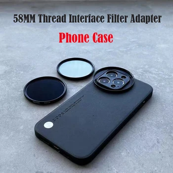 58MM Thread Interface Filter Ring Adapter for Phone Case Universal for Phone Case CPL VU Star Filter for Iphone 15 14 12 13 Pro Max Phone