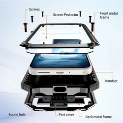 For Google Pixel 9 10 Pro XL Case Metal Heavy Duty Armor Shockproof Phone Cover With Built-in Screen Protection Full Cover Coque