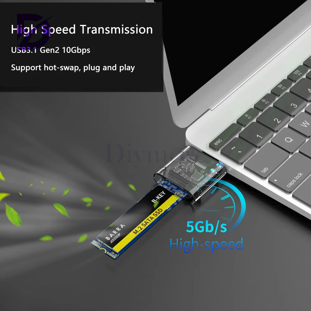 M2 SSD Case M.2 To USB 3.0 5Gbps High-speed SSD Enclosure For SATA M.2 For NGFF SSD 2242 2260 2280 Card Adapter