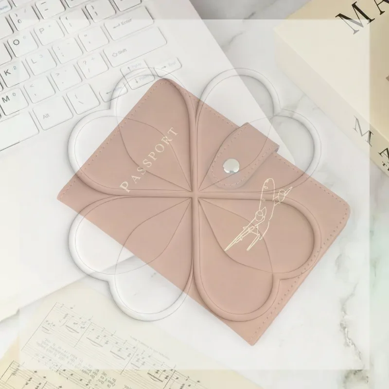 Airplane Embossed PU Leather Passport Cover Snap Button Multi Card Slot Travel Passport Holder For Business Trip Vacation