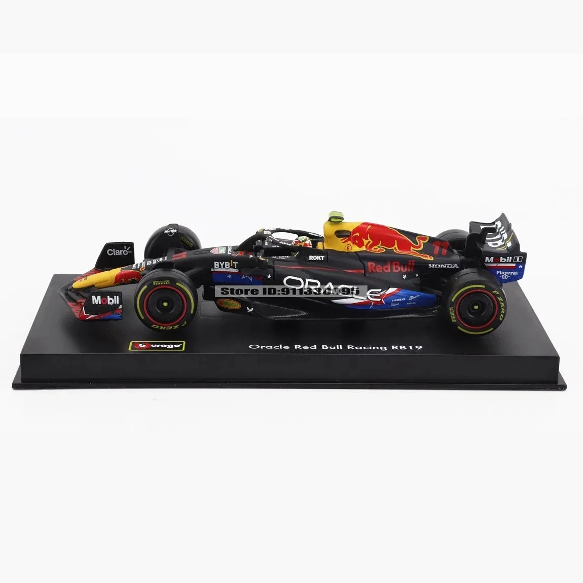 Bburago 1:43 F1 Red Bull 2023 RB19 # 1 Verstappen # 11 Perez Legierungs-Automodell Spielzeug Sammlerstück USA GP Austin Sonderedition Druckguss – Detail 4