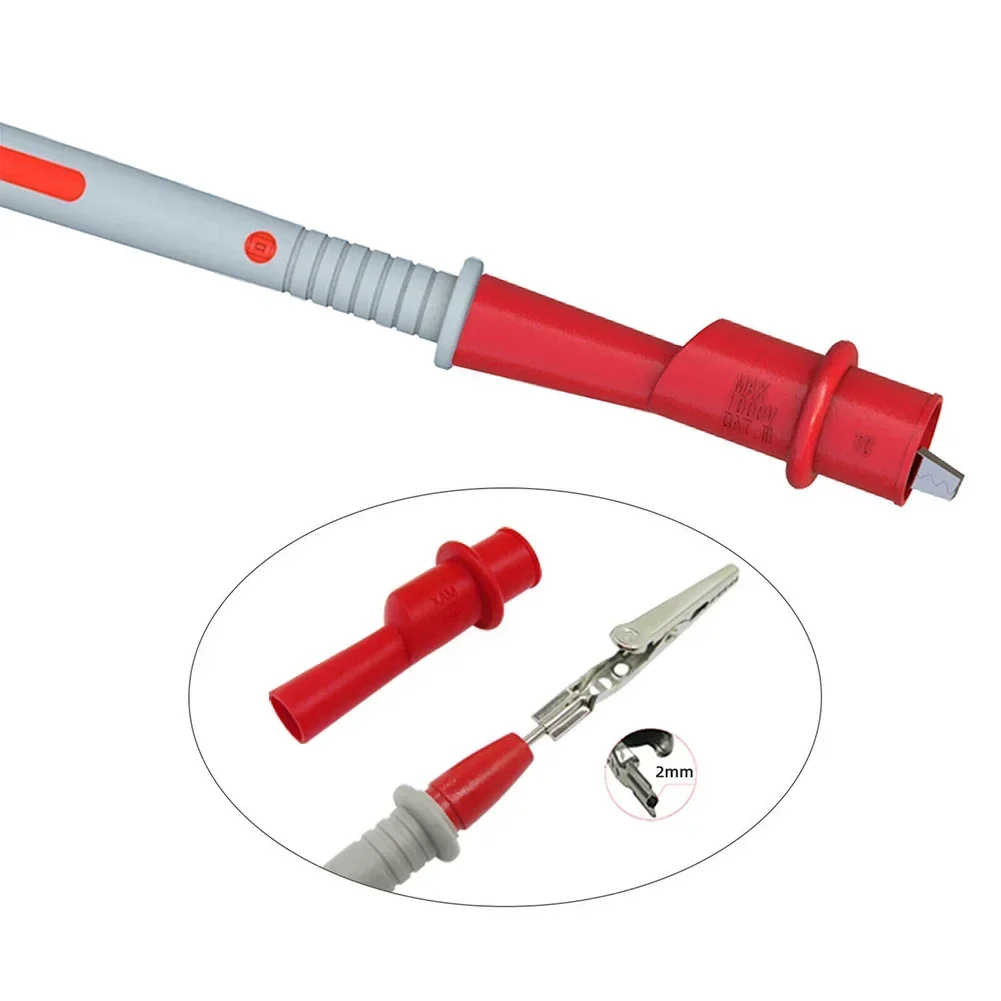 2pcs For Alligator-Clips For Alligator-Clips CATIII 1000VMAX 10A Connect 2mm Multimeter Test Probes Electrical Accessories