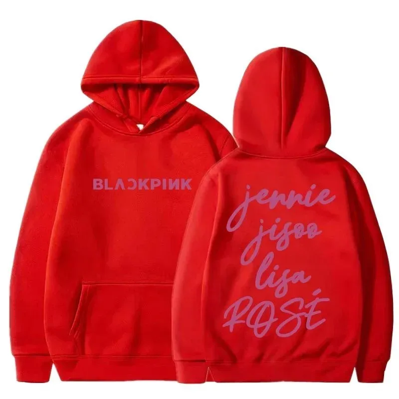 New Black pink Print Pullover Hoodies Women\'s Hoodie Autumn Winter Men Streetwear Sweatshirt Unisex Hooded Sweatshirts Tops