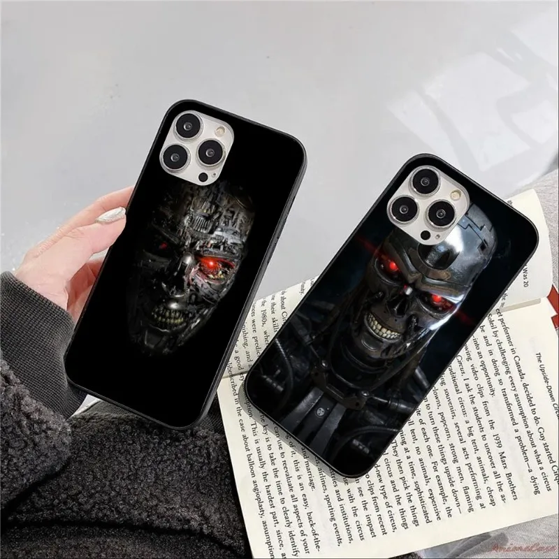 Terminator Fighter Smart Phone Case for iPhone 15 14 13 12 11 XS X 8 7 6 Plus Mini Pro Max SE 2022 Black Soft Phone Cover Funda