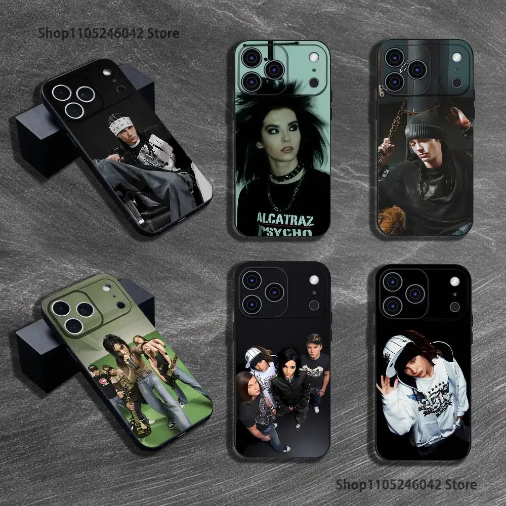 

T-Tokio Hotel Tom Bill K-Kaulitz Black Soft Cover Phone Case For iPhone 17,16,15,14,13,12,11,Pro,XS,Max,XR,Plus,E,SE4,Mini