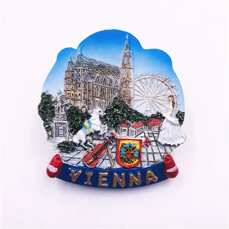 Vienna Resin Fridge Magnet Refrigerator Sticker Austria Tourist Souvenir