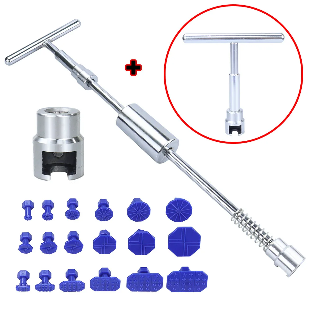 

Инструменты для ремонта автомобильных вмятин, без покраски, скользящий молоток, Т-образный съемник вмятин, присоска, съемник вмятин для кузова автомобиля, повреждение града