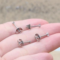 Super Mini 1.5MM 2MM Zircons Stainless Steel Push Back Stud Earrinngs For Men Women 2PC Delicate Jewerlry - Image 4
