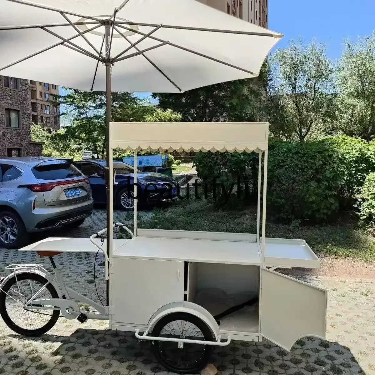 

FG28Shopping Mall Night Market Stall Cart Multi-functional Iron Art Dining Cart Coffee Dessert Display Push Cart