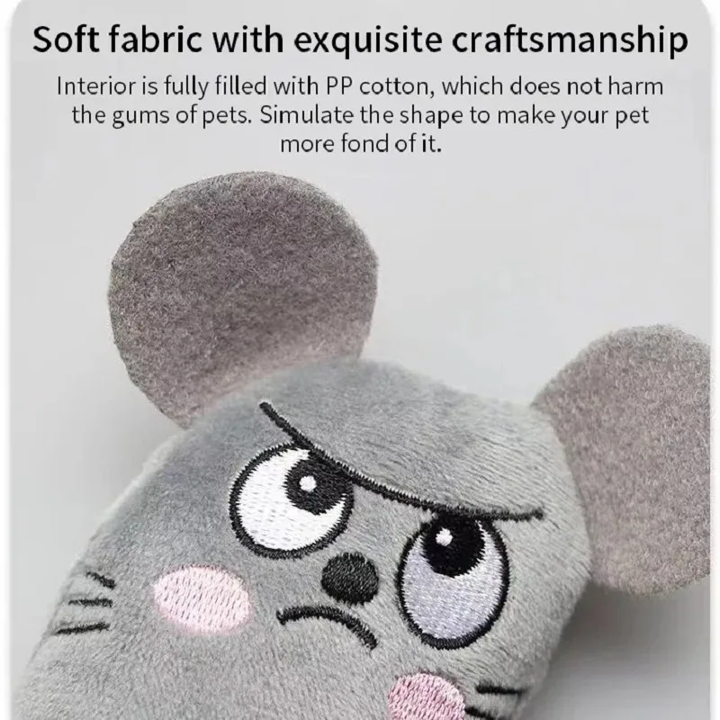 Cute Cat Toys Funny Interactive Plush Cat Toy Mini Teeth Gri