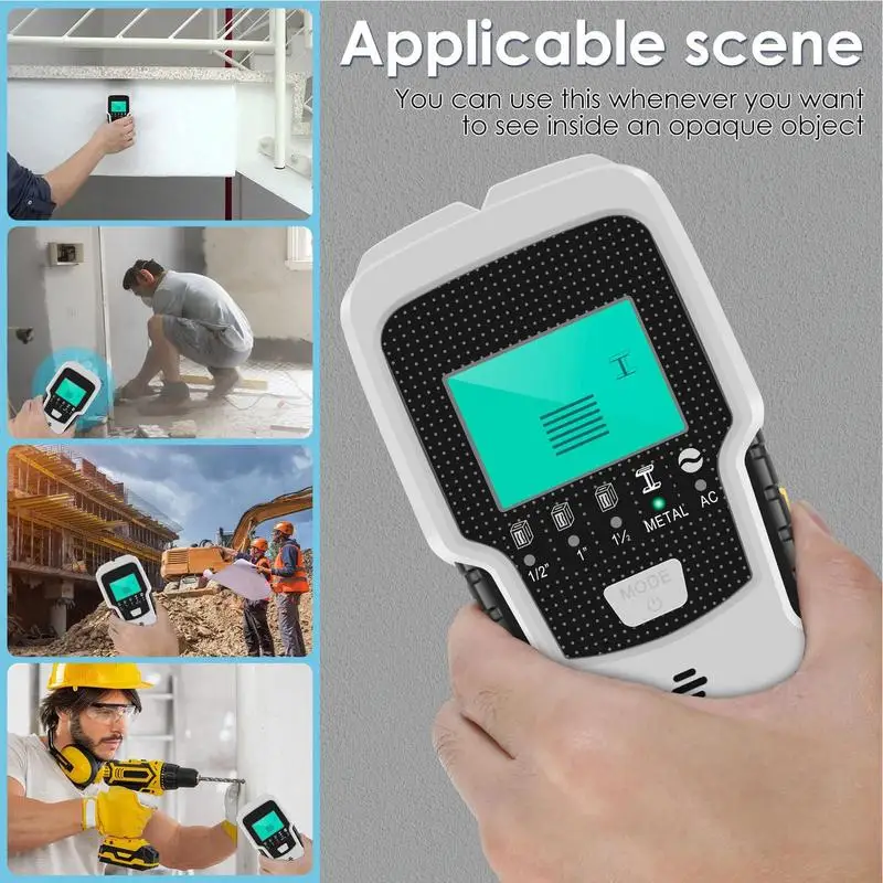 Stud Finders Scanners 5 In 1 LCD Display Stud Finder Detector With Upgraded Accuracy Wall Scanner With Warning Sound Ergonomic