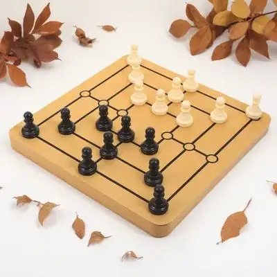 

Nine Pieces Chess Entertainment Board Funny Party Game Table Desktop Family Tabletop