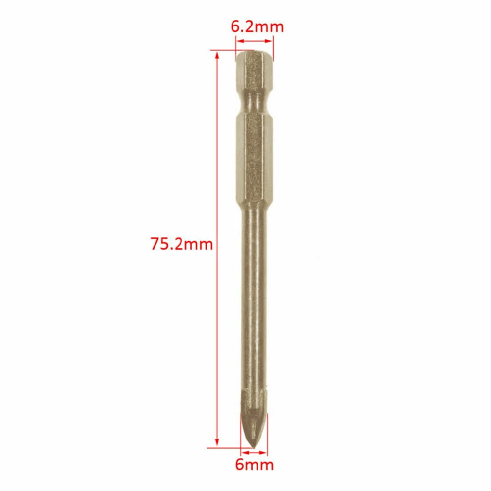 Imagem -06 - Broca de Titânio para Vidro de Mármore Cabeça de Lança Haste Sextavada Equipamento de Oficina Peças de Ferramentas Elétricas Brocas mm mm 10 Pcs