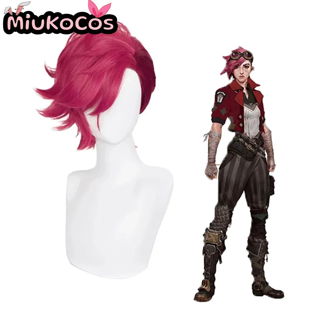 

IN STOCK Vi Red Cosplay Wig MiukoCosplay Game League of Legends Arcane 2 Cosplay