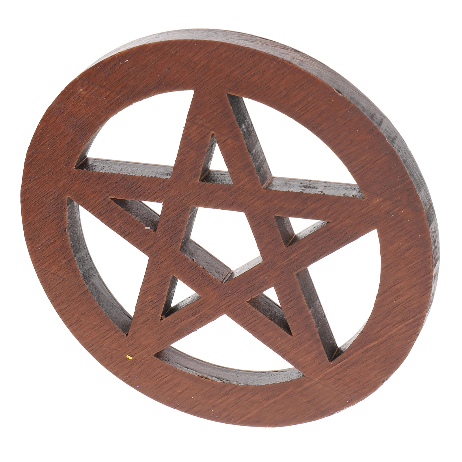 

Pentagram Wooden Mat Altar Tile Carving Decor Household nament Pentagon Practical Decorations Yoga Religious Gift Family Friends