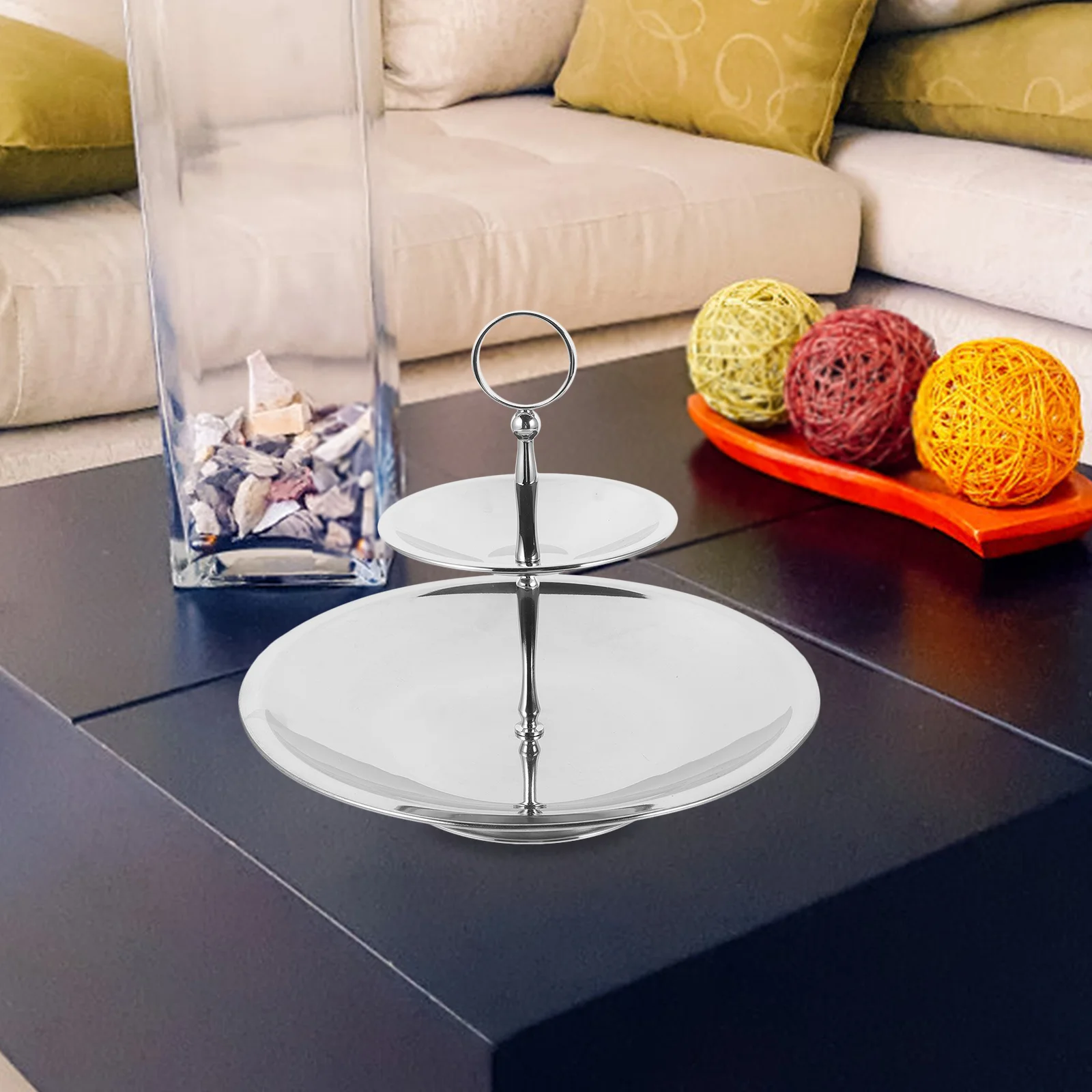 Stainless Steel Three-layer Fruit Plate Dessert Serving Stand Display Shelves Candy Adorable Cake Holder Tiered