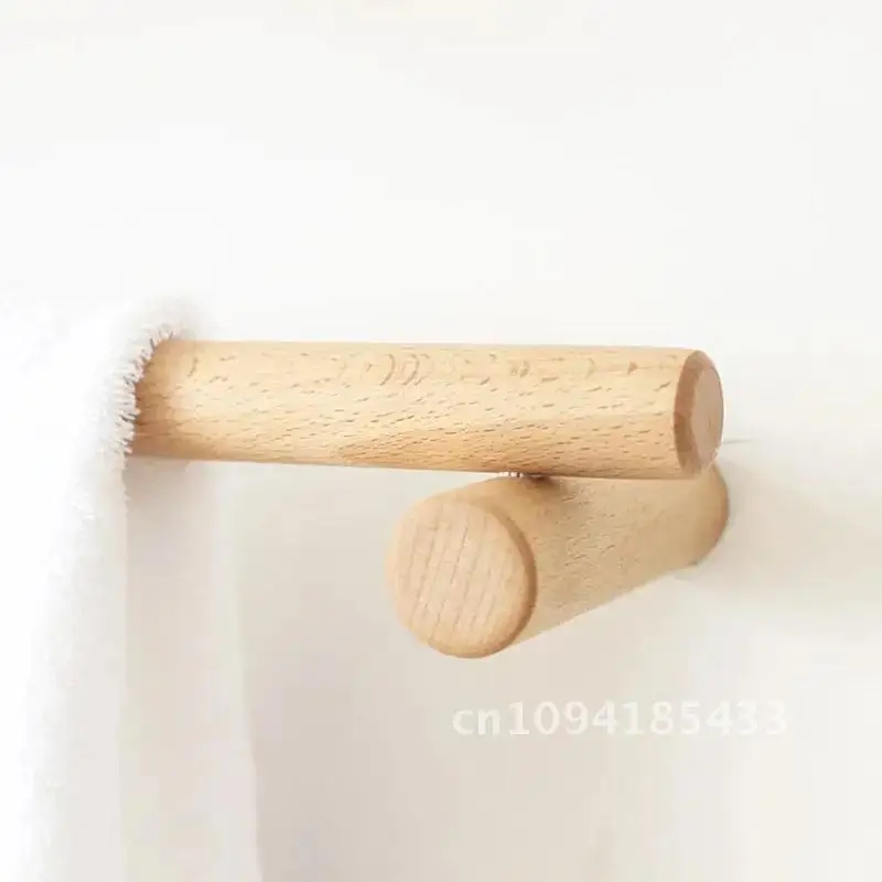 Porte-serviettes en bois créatif T1, 30/45cm, 1 pièce, support mural à récurer pour cuisine, étagère de rangement T1