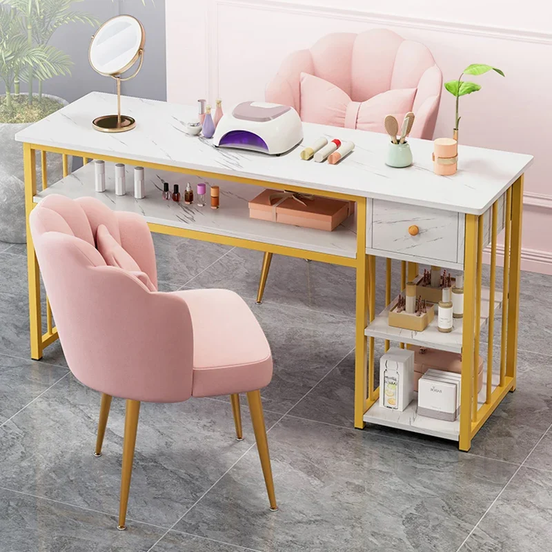 Biurko z szufladą Stół do manicure Krzesło do makijażu Pojedyncze krzesło Stół do manicure Recepcje Stoły do manicure Stół do paznokci Meble do domu