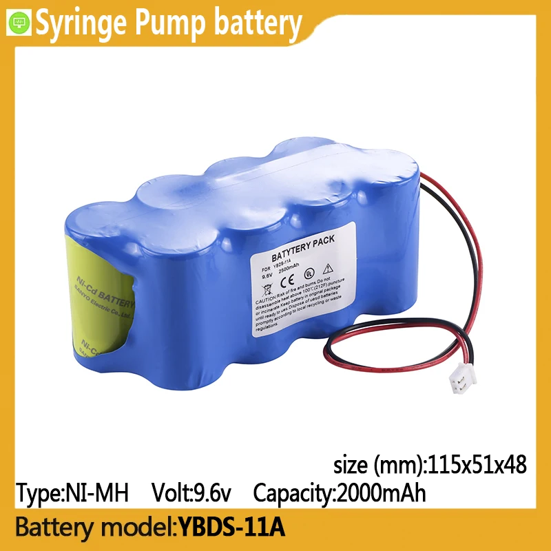 

YBDS-11A capacity 2000mAh 9.6v NI-MH battery, suitable for YBDS-11A,Syringe Pump