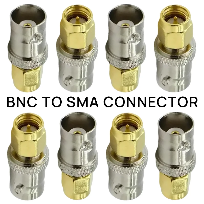 

Коаксиальный переходник SMA (штекер/гнездо) на BNC (штекер/гнездо), позолоченный, медный, для антенны, радиочастотный адаптер