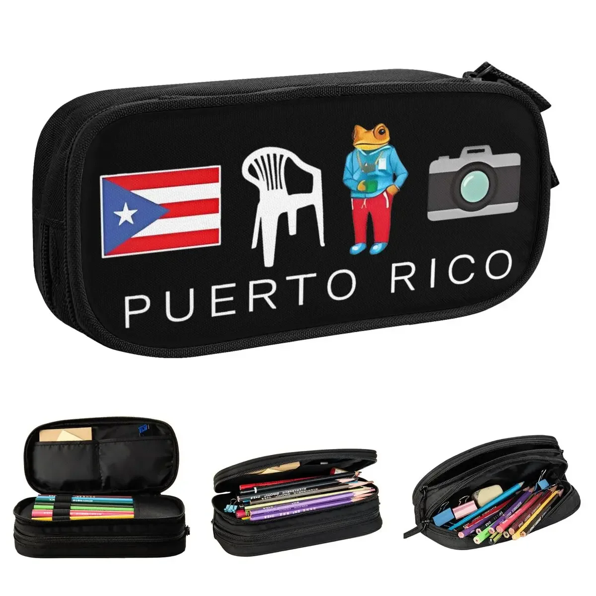 

Puerto Rico DTMF Bad Bunny Pencil Cases Pen Holder Bag Kids Big Capacity School Supplies Gifts Pencil Pouch
